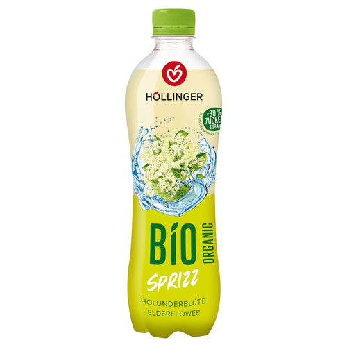 Napój gazowany o smaku kwiatów czarnego bzu 30 % mniej cukru 500 ml - Hollinger (EKO)