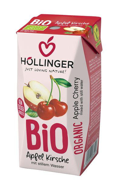 Nektar jabłkowo wiśniowy bez dodatku cukru 200 ml - Hollinger (EKO)