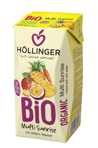 Nektar wieloowocowy z marchwią multi sunrise 200 ml - Hollinger (EKO)